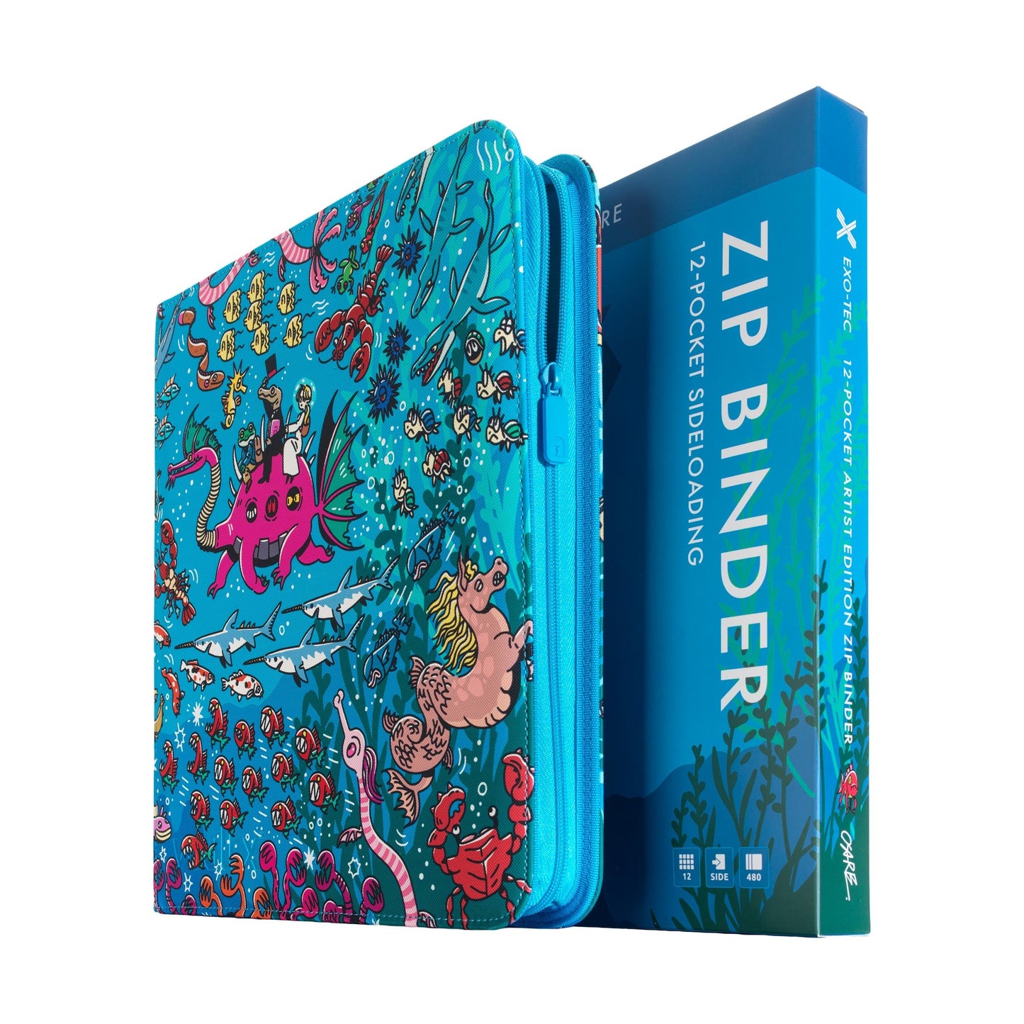 12-Pocket Exo-Tec® Zip Binder Water: Osare