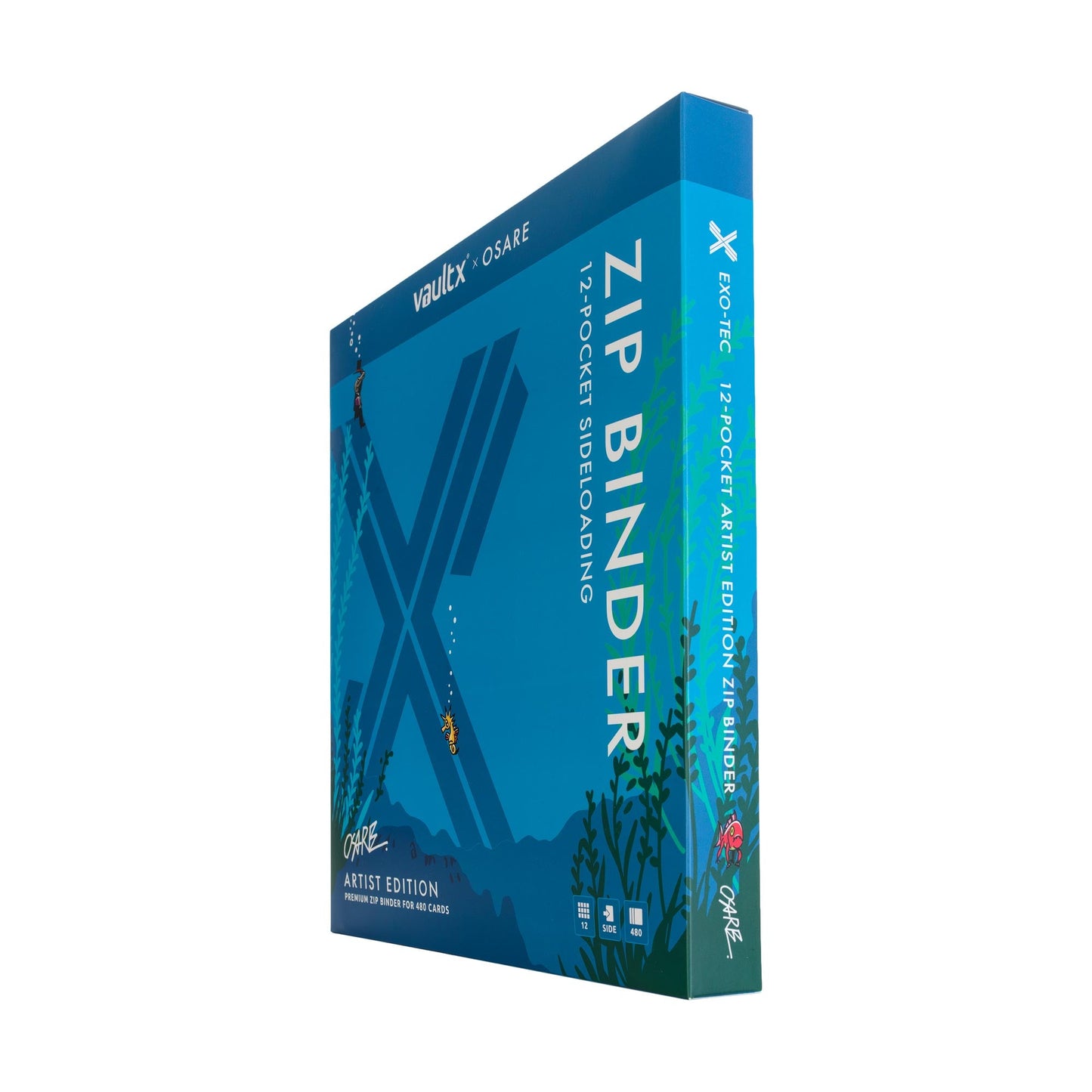 12-Pocket Exo-Tec® Zip Binder Water: Osare