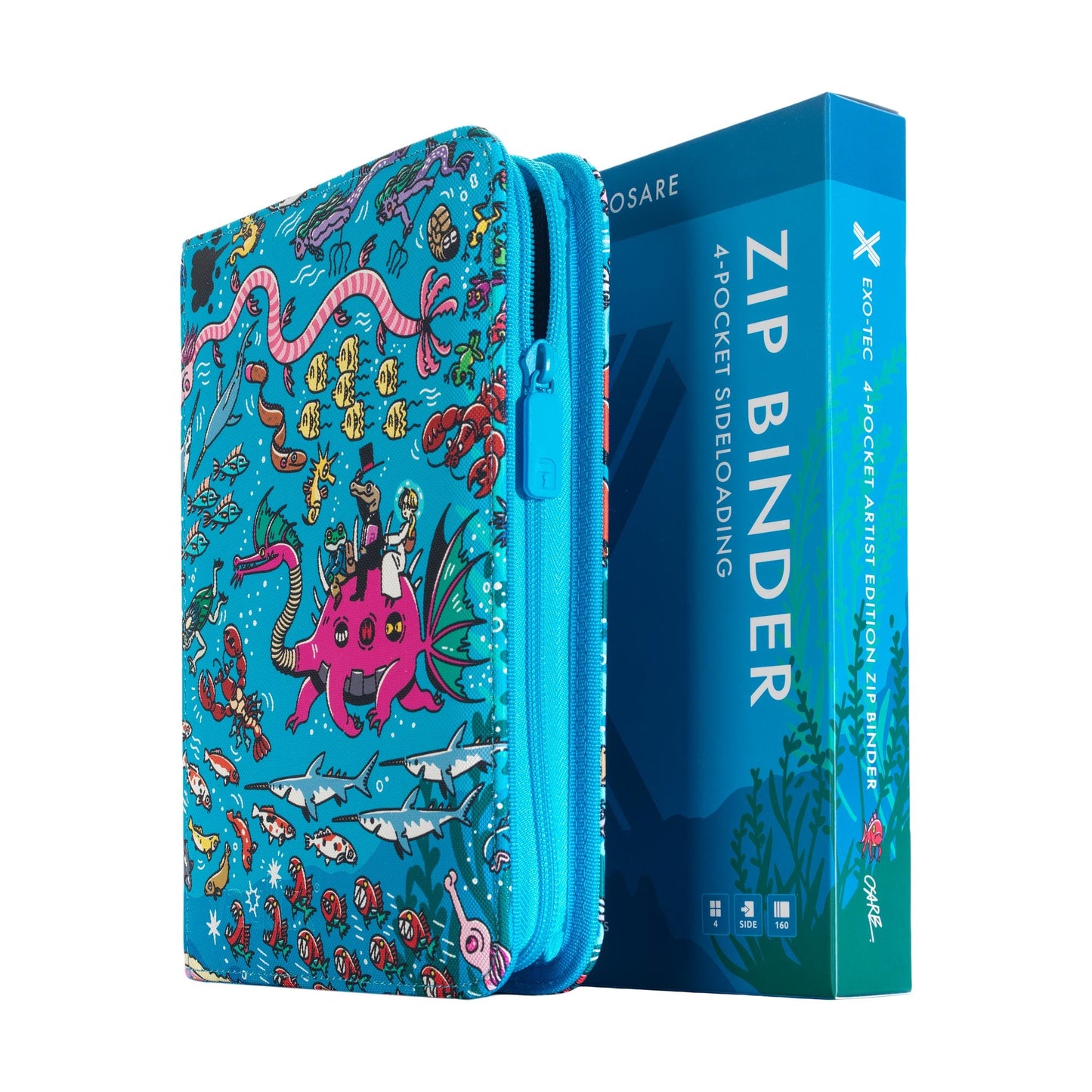 4-Pocket Exo-Tec® Zip Binder Water: Osare