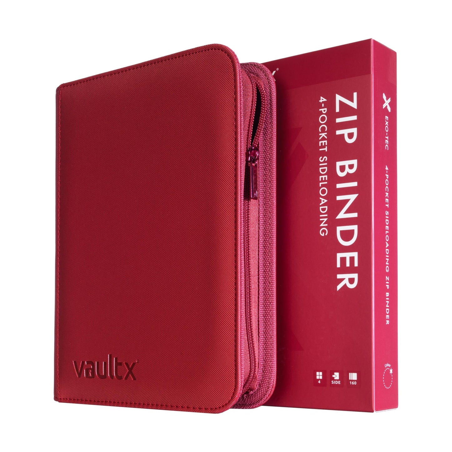 4-Pocket Exo-Tec® Zip Binder Metallic Red