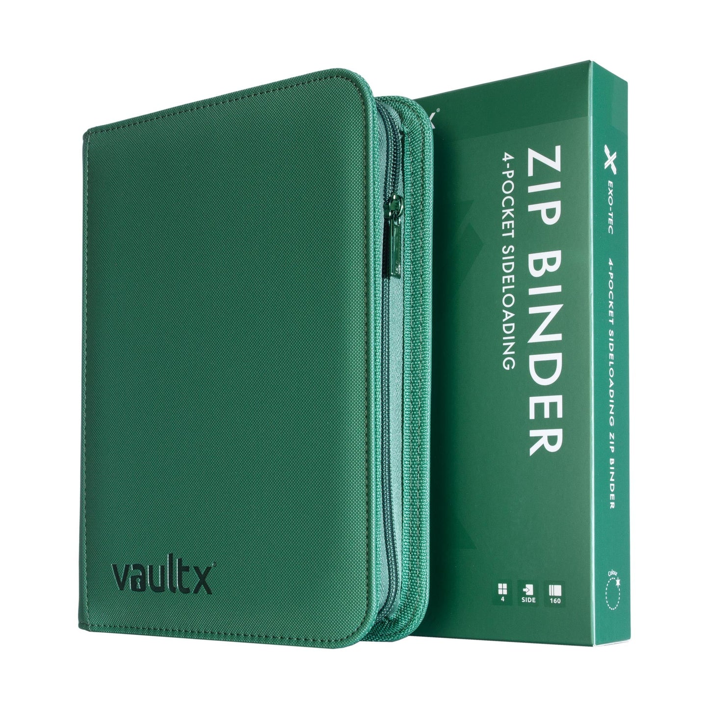 4-Pocket Exo-Tec® Zip Binder Metallic Green