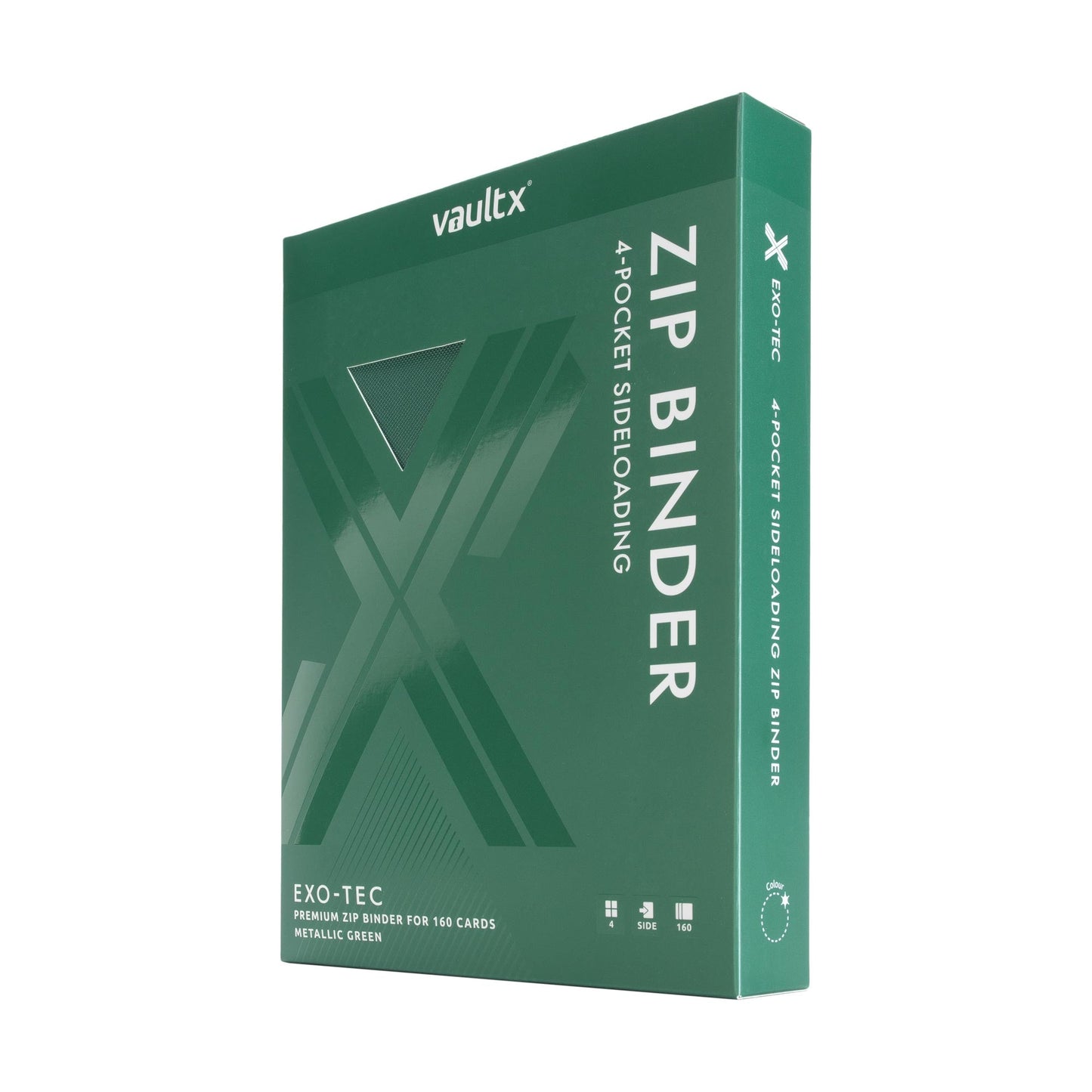 4-Pocket Exo-Tec® Zip Binder Metallic Green