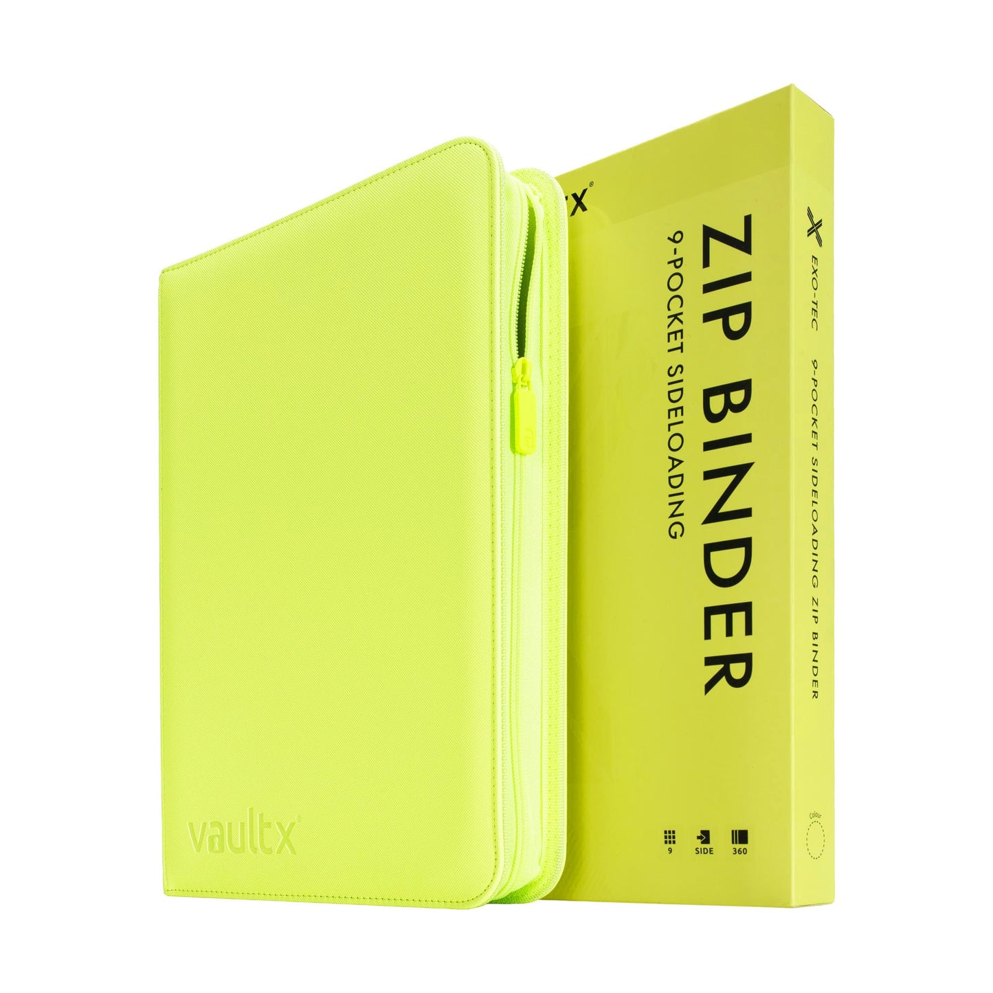 9-Pocket Exo-Tec® Zip Binder Neon Yellow