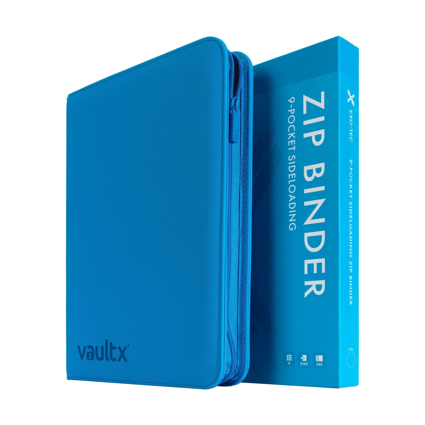9-Pocket Exo-Tec® Zip Binder Neon Blue