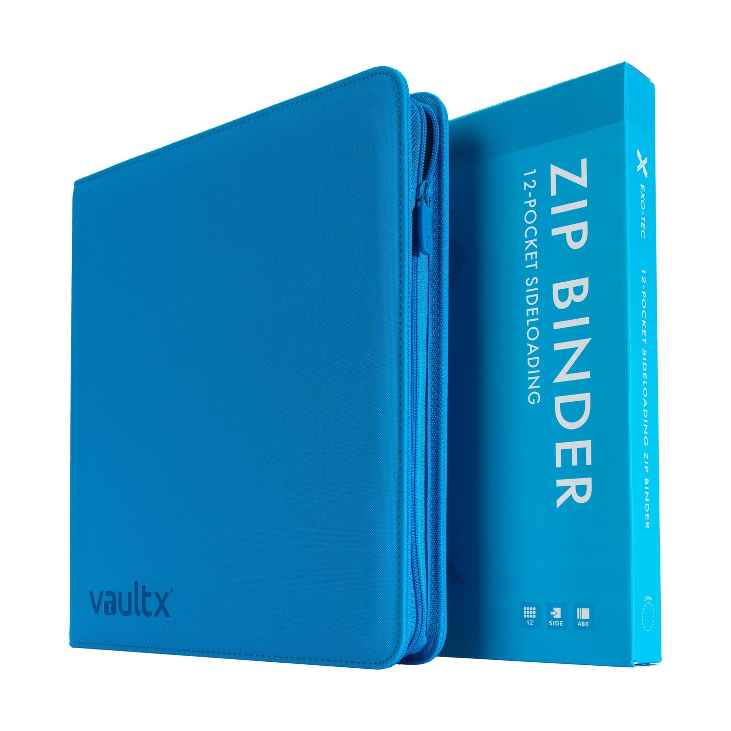 12-Pocket Exo-Tec® Zip Binder Neon Blue